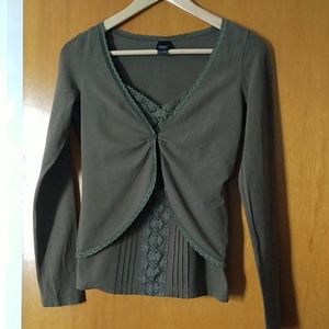 Esprit cotton twinset, cardigan + tank top, XS